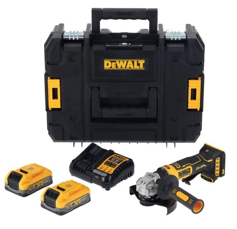 DeWALT DCG404S2T 125 mm 18V vinkelsliber - 2x 3,5 Ah, inkl. lader og TSTAK-kuffert