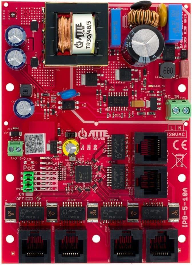 Atte IPB-5-10A PoE-switch med 6 porte og integreret strømforsyning
