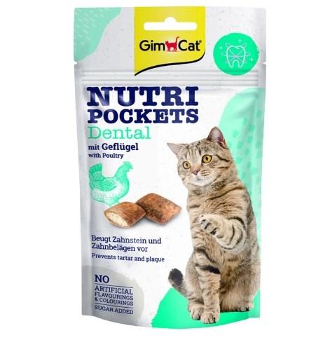 TRITON GIMCAT NUTRI POCKETS tandbehandlingsgodbidder til kat, fjerkræ 60 g