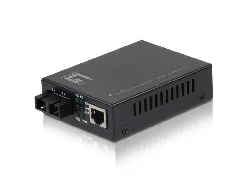 LevelOne mediekonverter RJ45 til SC Fast Ethernet singlemode 1310 nm 20 km billede
