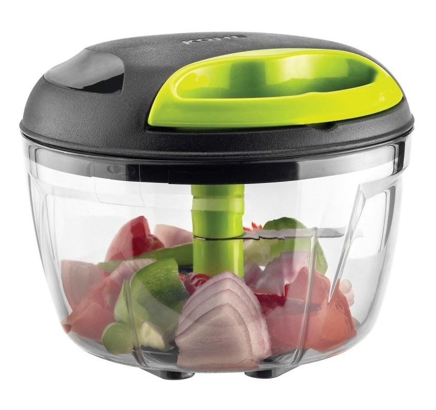 KOHE grøntsagshakker 600 ml med 3 blade - grøn/sort