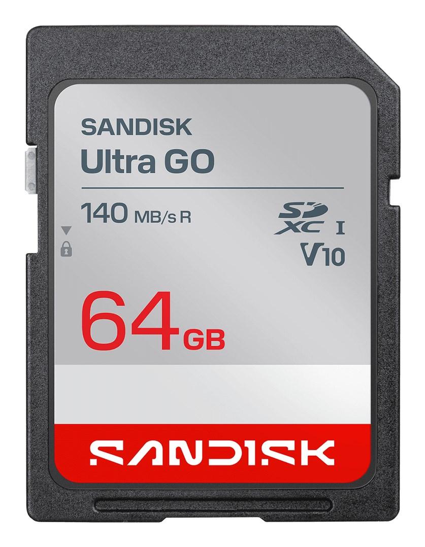 SanDisk Ultra GO - Flashhukommelseskort - 64 GB - Video Class V10 / UHS-I U1 - SDXC UHS-I
