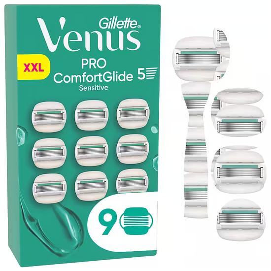 Gillette Venus Pro ComfortGlide Sensitive barberblade 9 stk