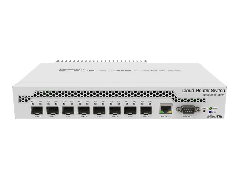 MikroTik CRS309-1G-8S+IN Cloud Router Switch - 8x SFP+ 10G, 1x Gigabit PoE, administreret