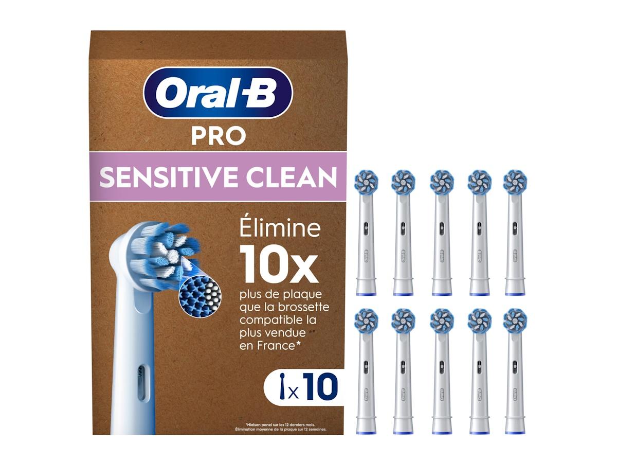 Oral-B Pro Sensitive Clean børstehoveder - hvid, 10 stk.