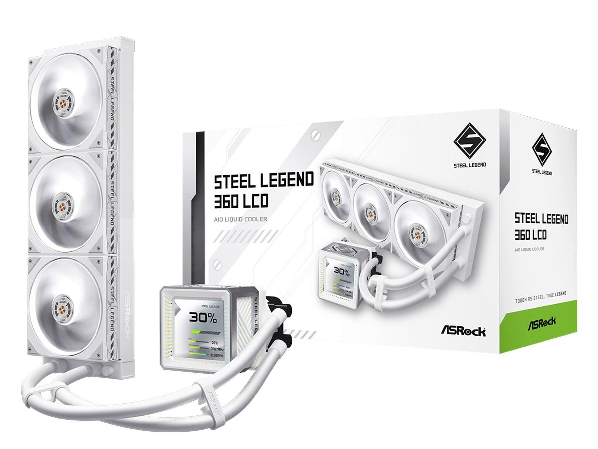 ASRock Steel Legend 360 LCD AIO vandkøler - Hvid (Intel/AMD)
