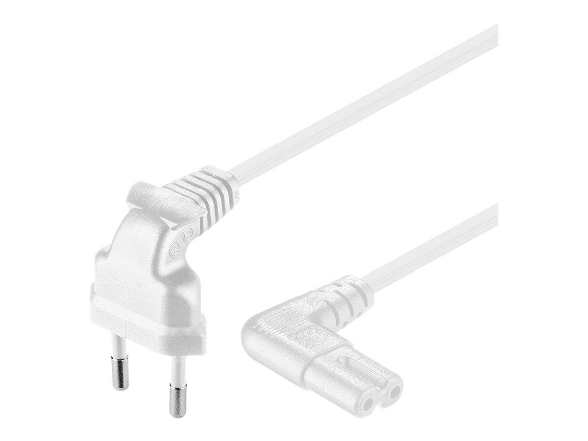 Goobay strømkabel 5 m - Europlug til IEC C7, hvid, vinklede stik billede