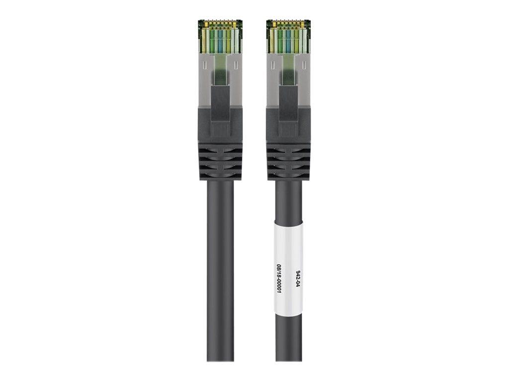 Goobay Patchkabel CAT 8.1, S/FTP (PiMF), sort 99,9 % iltfri kobberleder (OFC), AWG 24, halogenfri kabelkappe (LSZH), 5 m