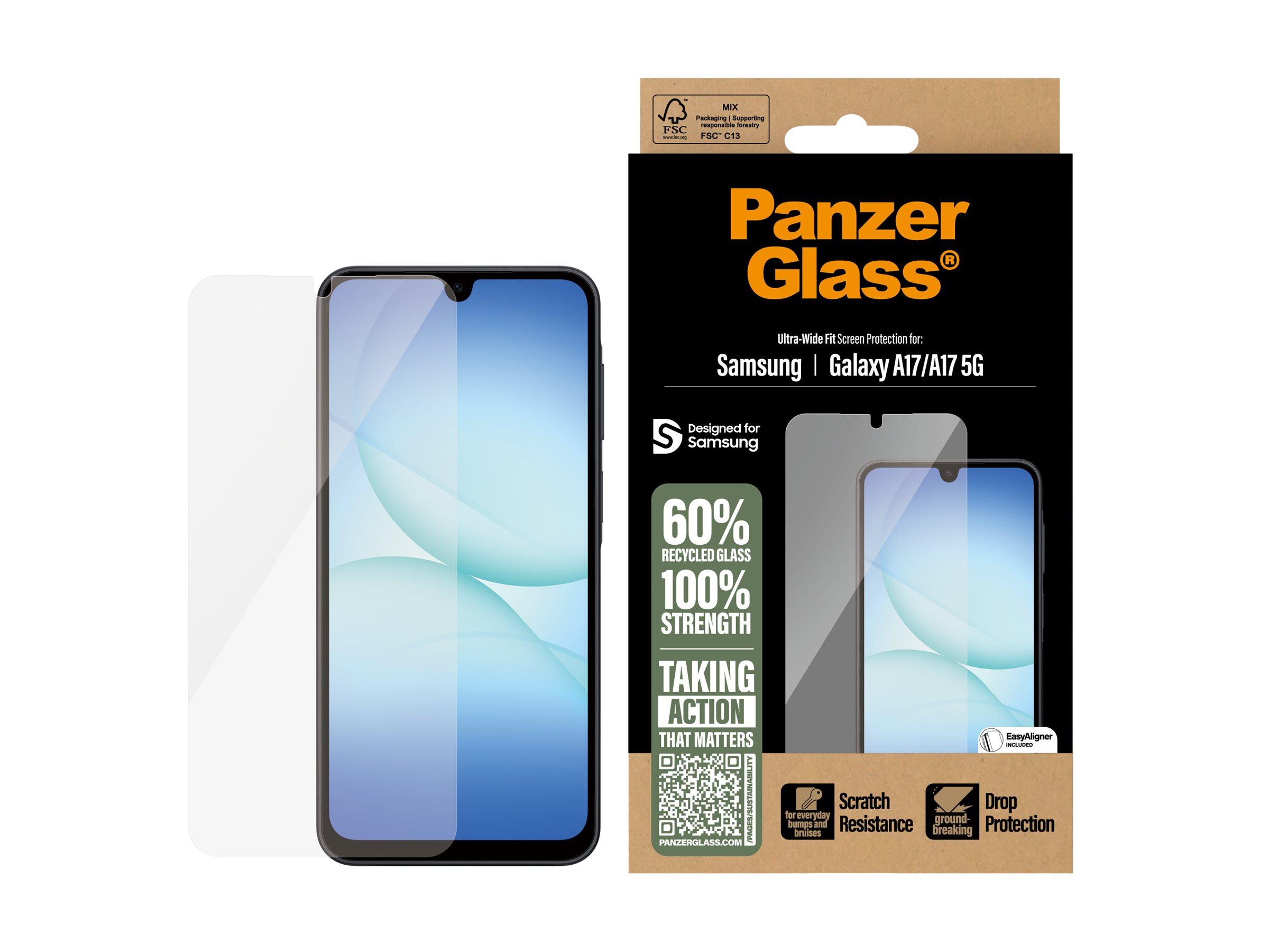 PanzerGlass skærmbeskytter - Transparent til Samsung Galaxy A17 / A17 5G (Ultra‑Wide Fit)