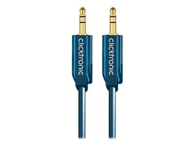 ClickTronic 3,5 mm AUX-kabel, stereo Premiumkabel | 1x 3,5 mm jackplugg  1x 3,5 mm jackplugg | 10,0 m | OFC innerledare