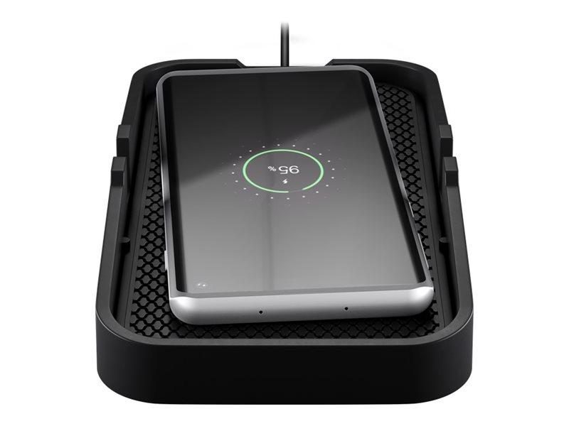 Trådløs oplader til bil 15 W - Goobay, USB‑C, Qi, sort