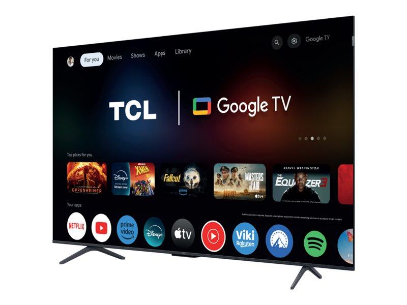 4K Smart TV TCL 55" T8C QLED med Google TV - børstet metal
