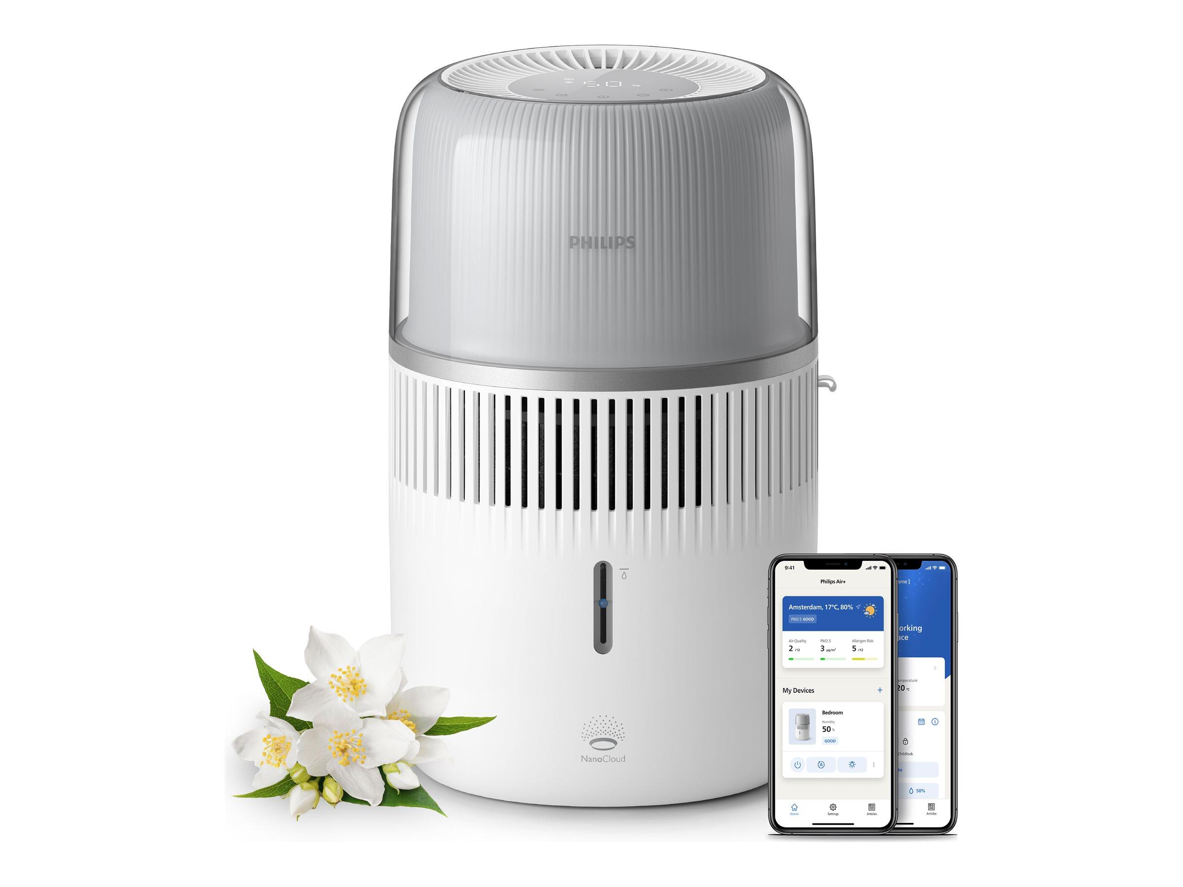 Aromaterapi-spreder og luftfugter Philips 5000 Series HU5710/00 - hvid/sølv