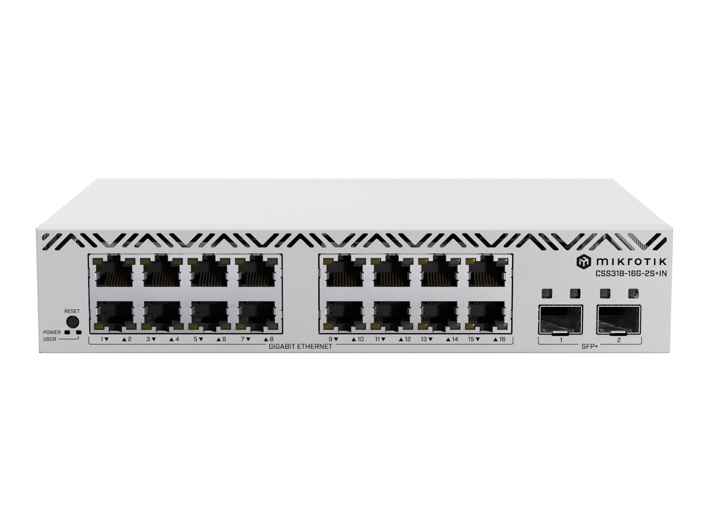 Netværksswitch MikroTik CSS318-16G-2S+IN - 16x Gigabit + 2x 10G SFP+, rackmonterbar billede