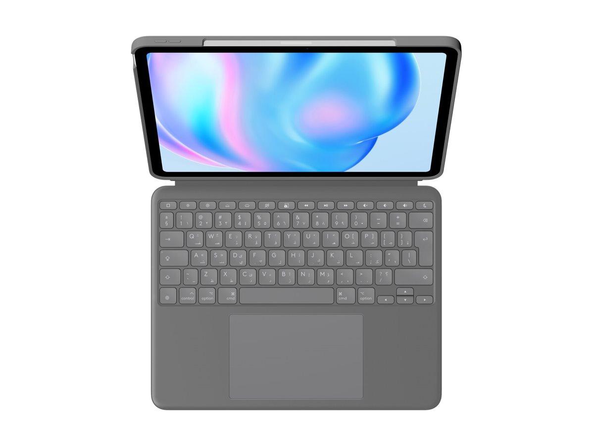 Tastatur med trackpad til iPad - Logitech Combo Touch, nordisk, oxford-grå (13" iPad Air M2/M3)