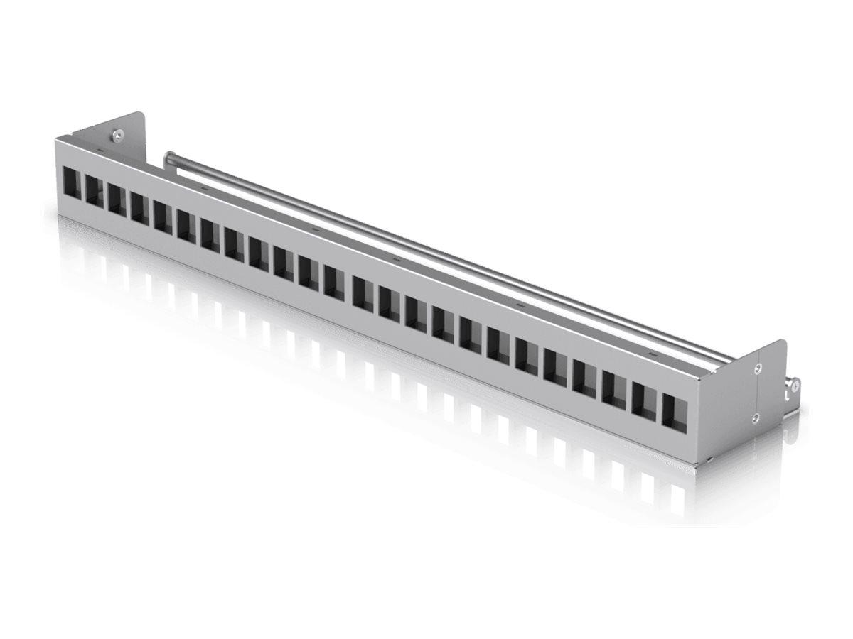 Patchpanel 1U 24 porte - Ubiquiti, sort slutsten, stativmontering