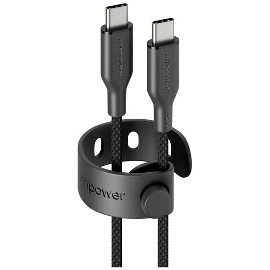 empower by PanzerGlass Racing 240W USB-C to USB-C Cable | USB 2.0 | 1.2M | Space Black