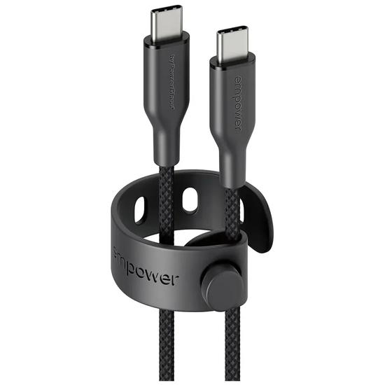empower by PanzerGlass Racing - USB-kabel - USB-C (han) til USB-C (han) - USB 2.0 - 20 V - 3 A - 1.2 m - Fast Charging op til 60 W - space-sort