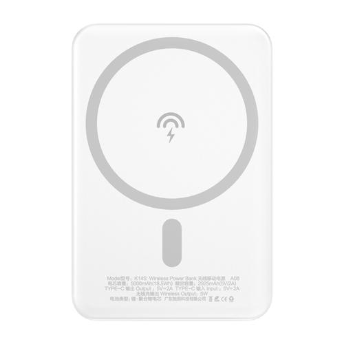 Eksternt batteri POWER BANK Dudao (K14S) 5000mAh med trådløs oplader (Magsafe 5W) sort
