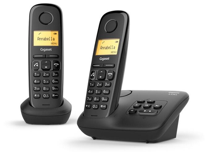 Gigaset A270A, Analog/DECT-telefon, Trådløs håndsæt, Højttalertelefon, 80 entries, Nummervisning, Sort