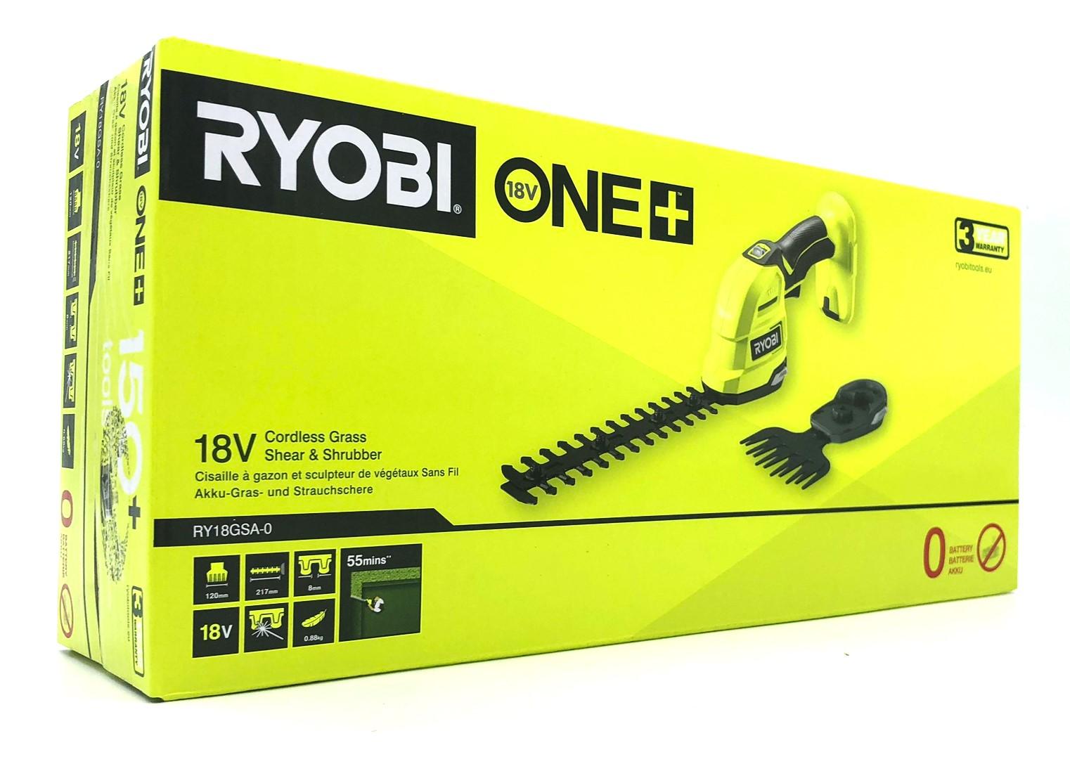 Græstrimmer og hækkeklipper 18V Ryobi ONE+ RY18GSA-0 (Solo)
