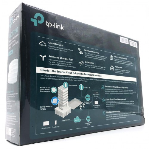 TP-Link Omada EAP245 trådløst access point Wi-Fi 5 AC1750 med PoE+ - hvid