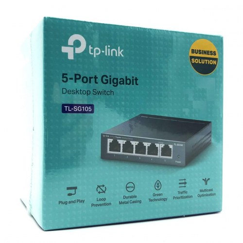 TP-Link TL-SG105 5-port Gigabit switch i metal til desktop og vægmontering