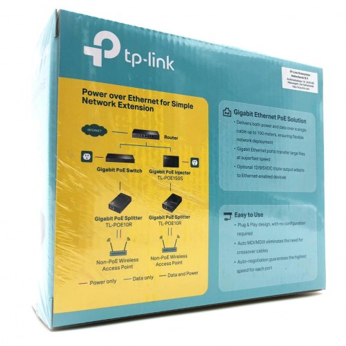 TP-Link TL-POE10R Gigabit PoE-fordeler med RJ-45 og DC-jack