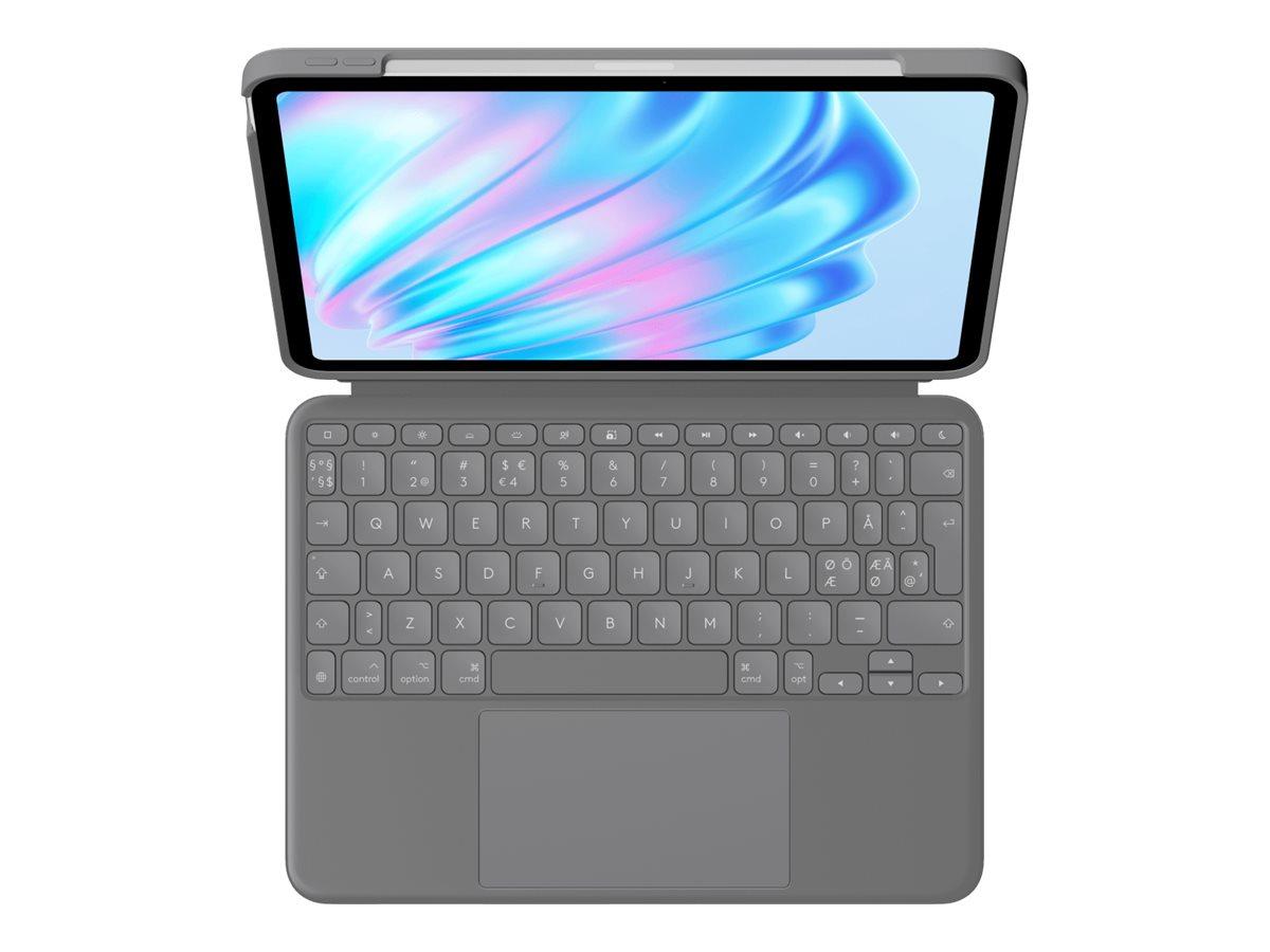 Tastatur til iPad - Logitech Combo Touch, nordisk, oxford-grå (11" iPad Air M2/M3)