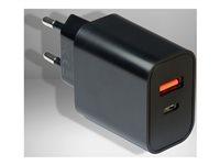 Vægoplader 20 W med USB-A og USB-C - Inter-Tech PD-2120 billede