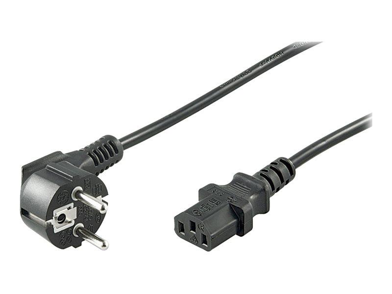 Strømkabel 230 V vinklet - Goobay 1,5 m (CEE 7/7 til C13)