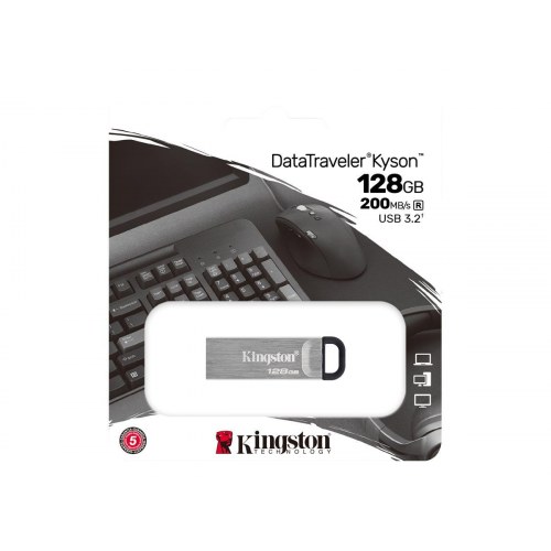 USB-stick Kingston DataTraveler Kyson 128 GB - sølv