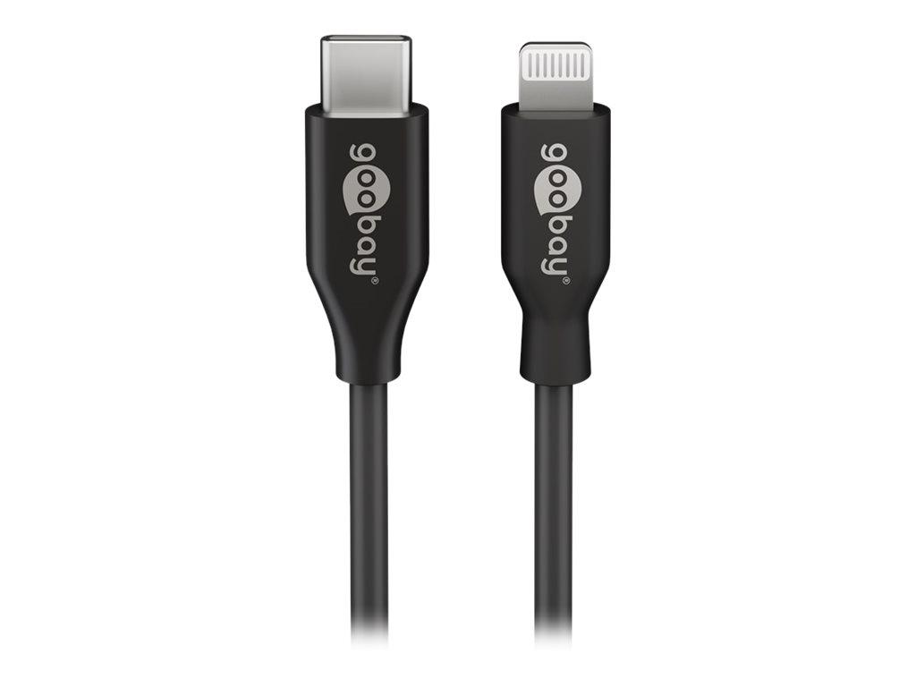 Lightning-kabel USB?C til Lightning 2 m - Goobay (sort) MFi