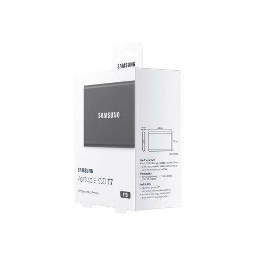 Ekstern SSD Samsung T7 MU-PC1T0T 1 TB - titan grå
