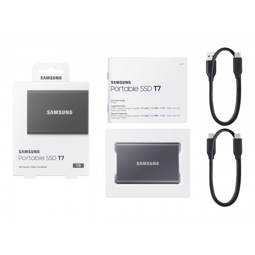 Ekstern SSD Samsung T7 MU-PC1T0T 1 TB - titan grå