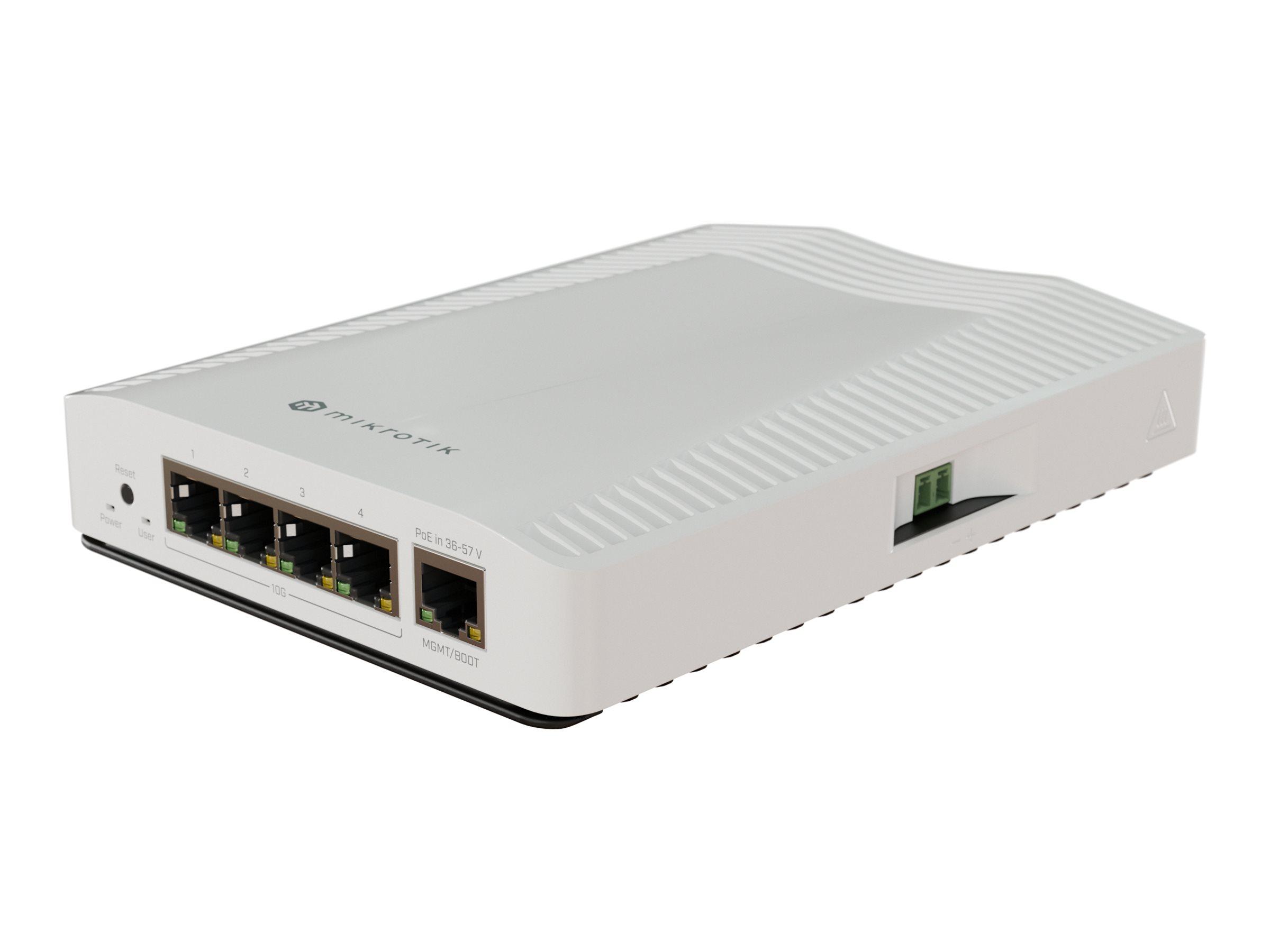 MikroTik CRS304-4XG-IN netværksswitch 4x 1/2,5/5/10GBase-T, 1x 10/100/1000 PoE
