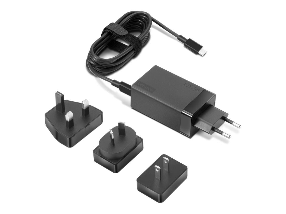 USB-C oplader 65 W - Lenovo rejseadapter billede