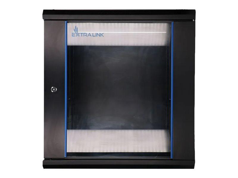 19" vægskab 12U - Extralink rack kabinet, 600×450 mm, sort