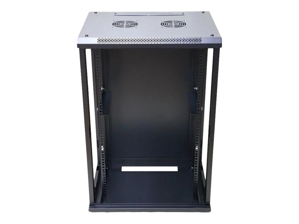 Extralink - Rack kabinet - 600x600 mm - vægmonterbar - sort - 18U - 19