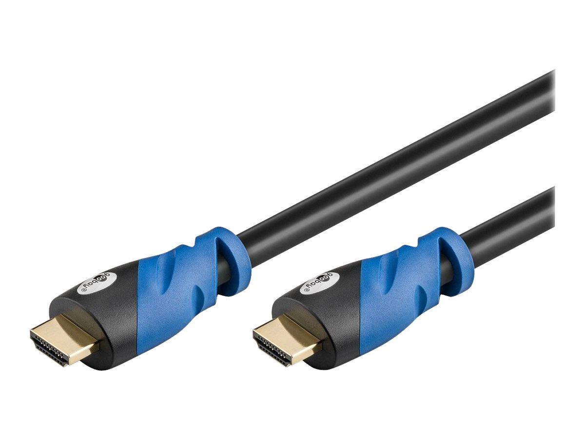 HDMI-kabel Goobay Premium High Speed 1,5 m - sort/blå