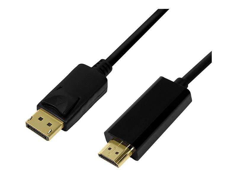 LogiLink CV0128, 3 m, DisplayPort, HDMI Type A (Standard), Hanstik, Hanstik, Lige