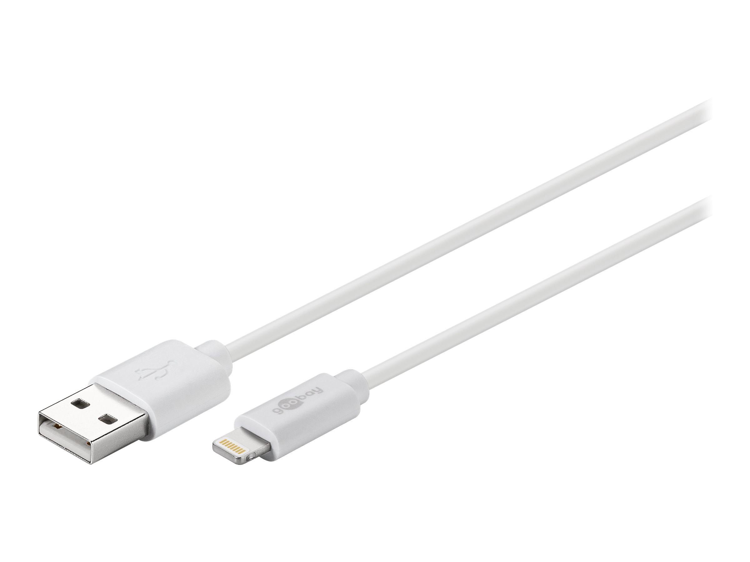 Goobay Lightning USB-kabel för laddning och synkronisering, 2 m, vit MFi-kabel för Apple iPhone/iPad