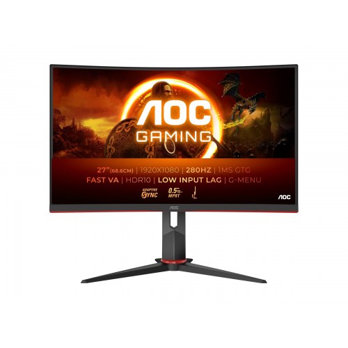 Gaming skærm AOC C27G2Z3/BK 27" kurvet 280 Hz Full HD