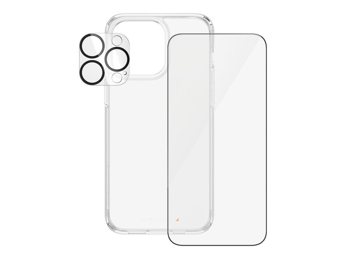 Skærmbeskyttelse til iPhone 15 Pro Max - PanzerGlass 3?i?1 sæt (sort ramme)