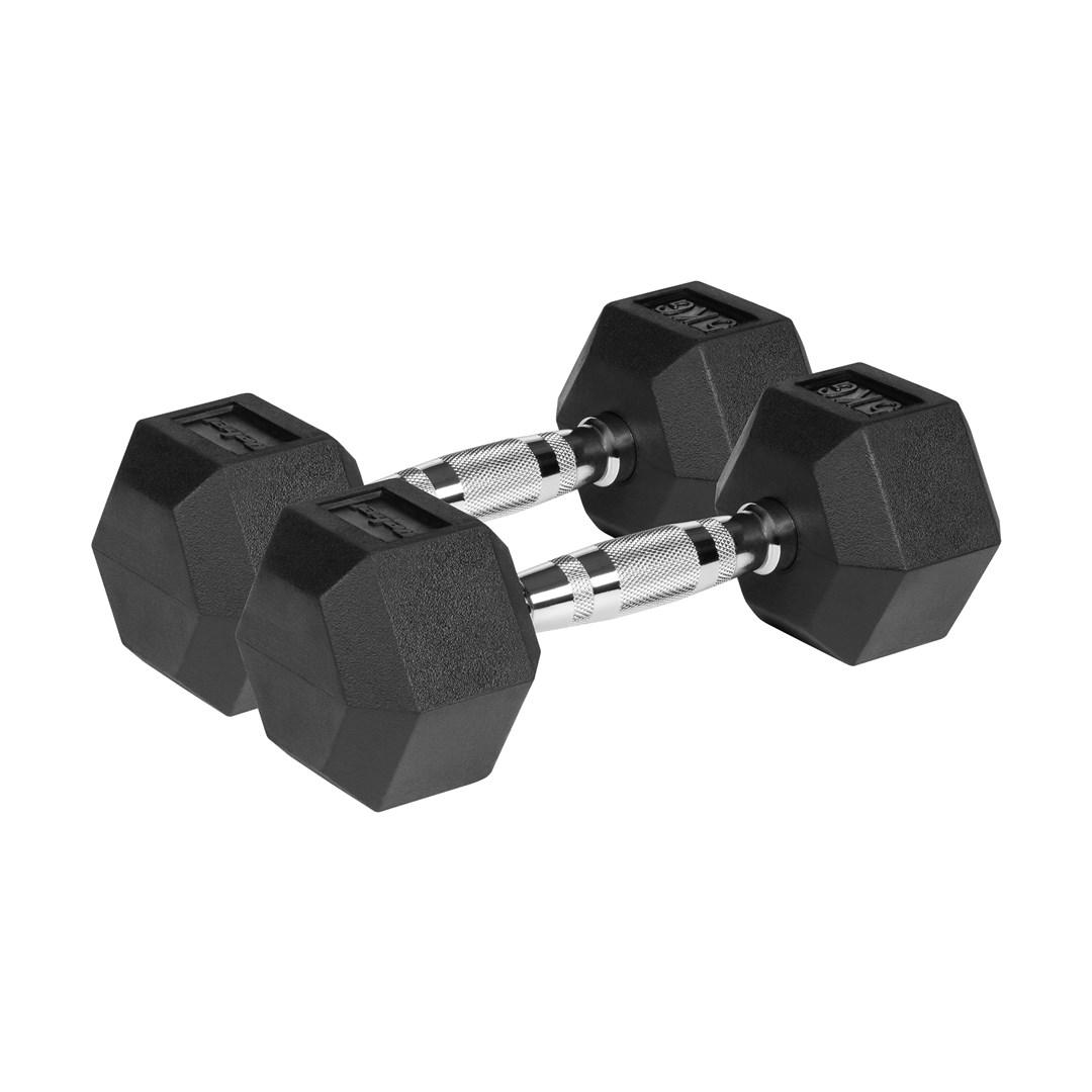 Rebel Active gummibelagte støbejernshåndvægte 2 x 5 kg