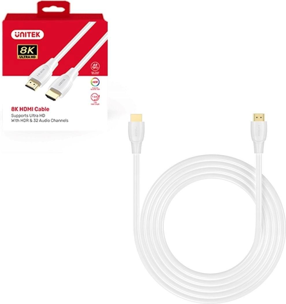 Kabel Unitek Unitek Kabel HDMI 2.1 8K HDR bialy 1m