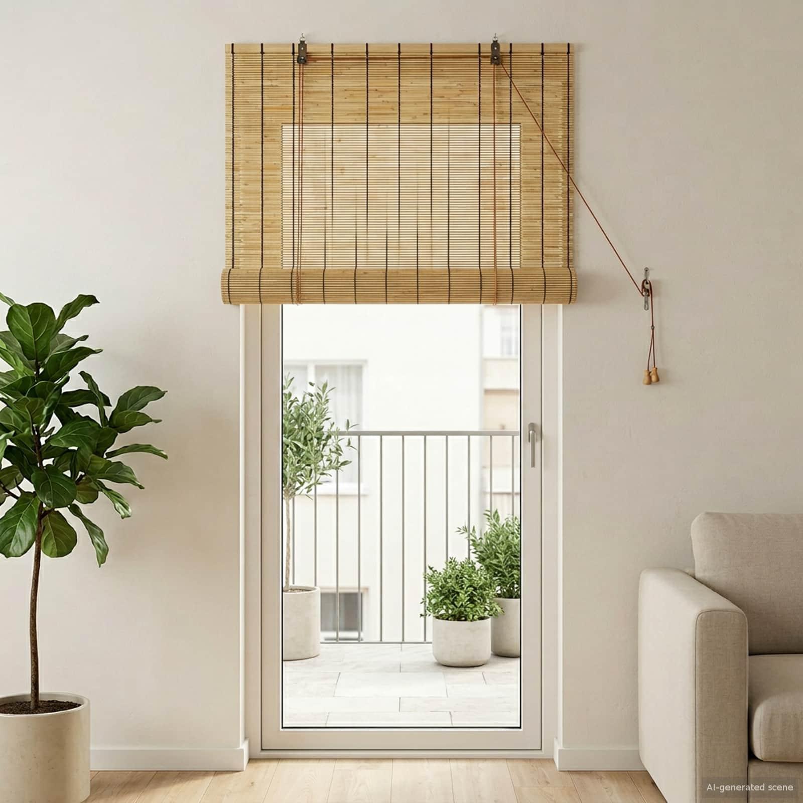 vidaXL Rullegardin Naturfarvet 60 x 220 cm Rør