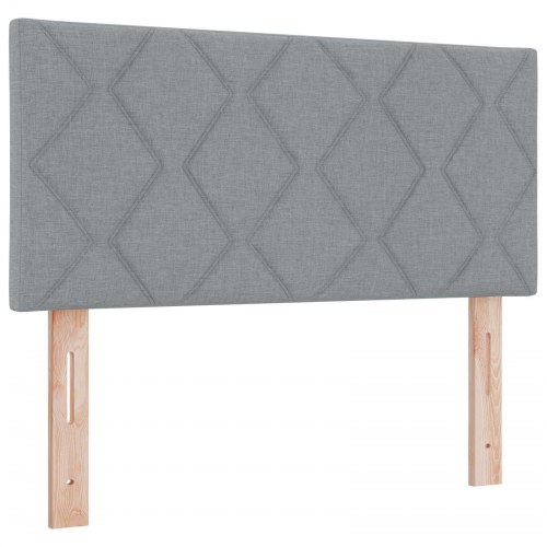 Seng med opbevaring og madras 90 x 190 cm lysegrå fløjl