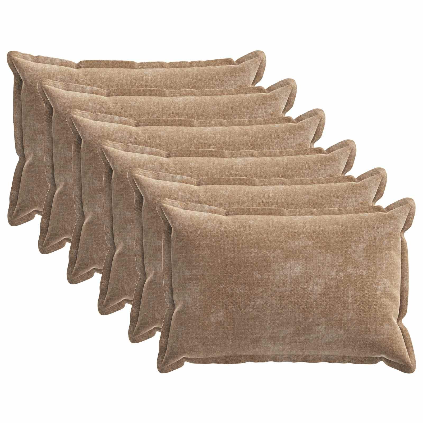 Pudebetræk HOUTEN 6 stk. brun 50 x 75 cm i chenille