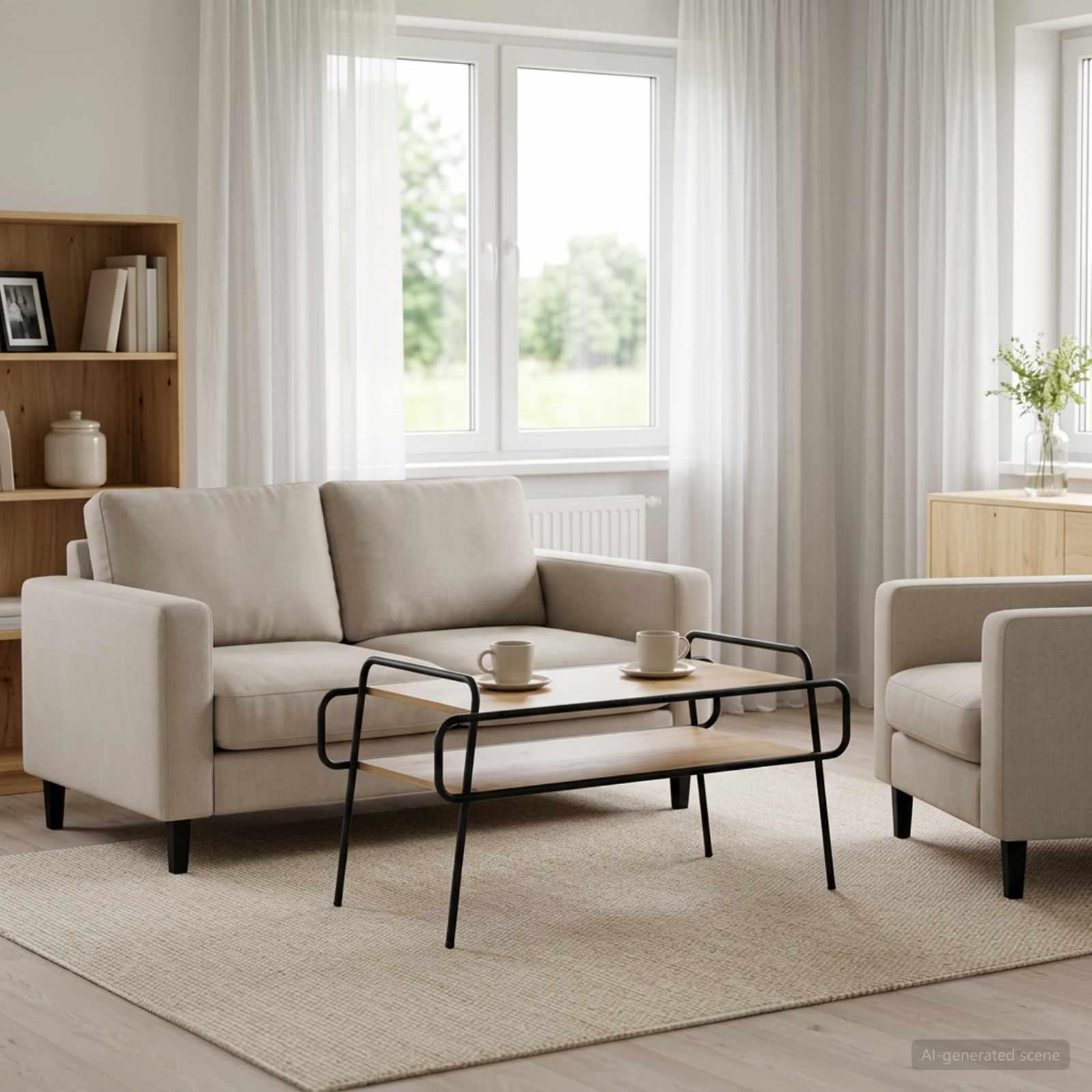 vidaXL Sofabord Artisan-eg 100 x 50 x 51 cm Konstrueret træ